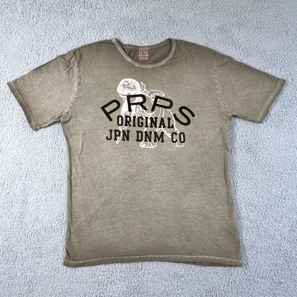 PRPS Original JPN DNM CO Olive Graphic T-Shirt Sumo Design Men's Size L VTG NWT